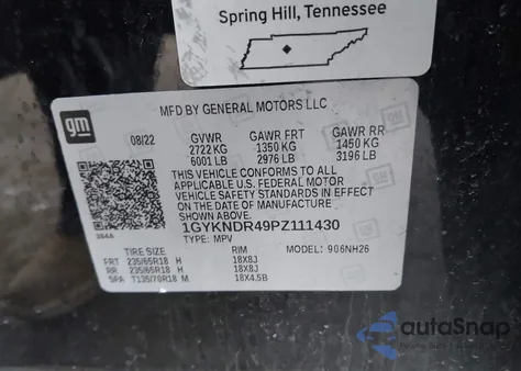 2023 Cadillac Xt5 Awd Premium Luxury z USA, uszkodzony, nr VIN 1GYKNDR49PZ111430